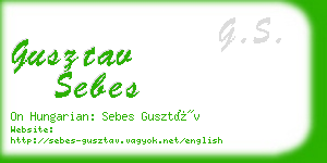 gusztav sebes business card